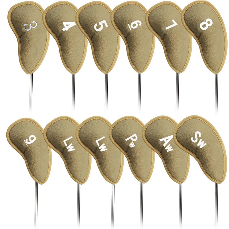 Leather Iron Head Covers - 12 Pieces