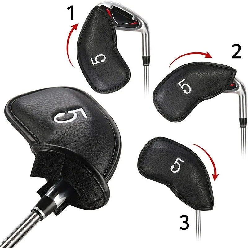 Leather Iron Head Covers - 12 Pieces