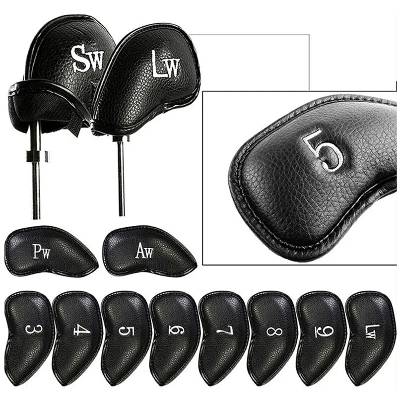 Leather Iron Head Covers - 12 Pieces