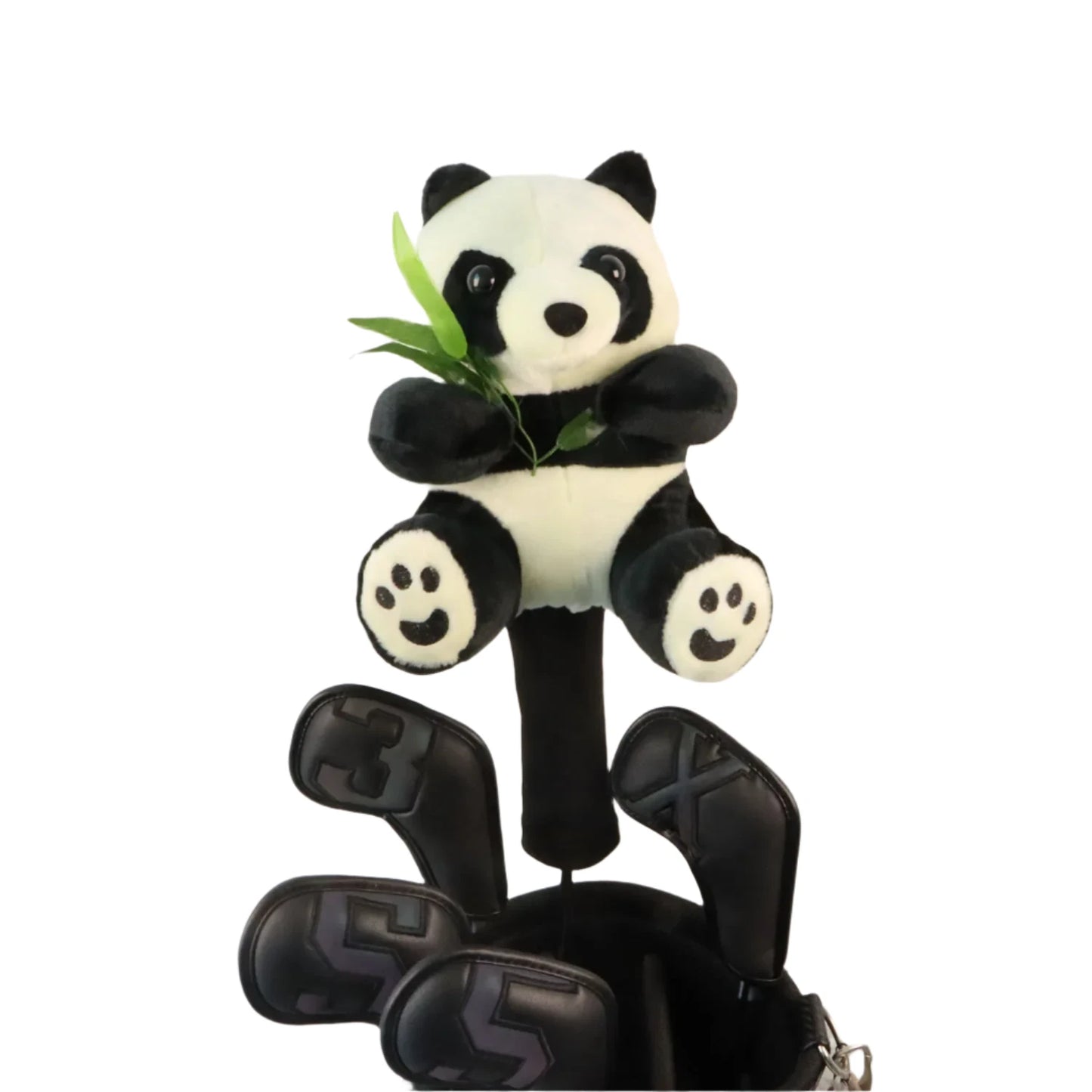 Panda Head Cover with Leaves