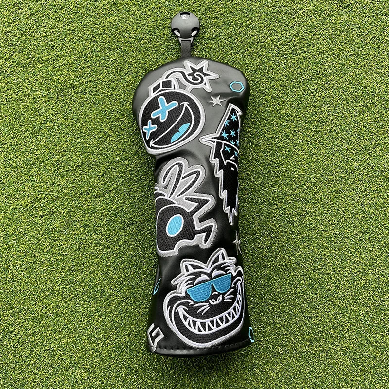Fashion Bugs Wizard Head Covers (White & Black)