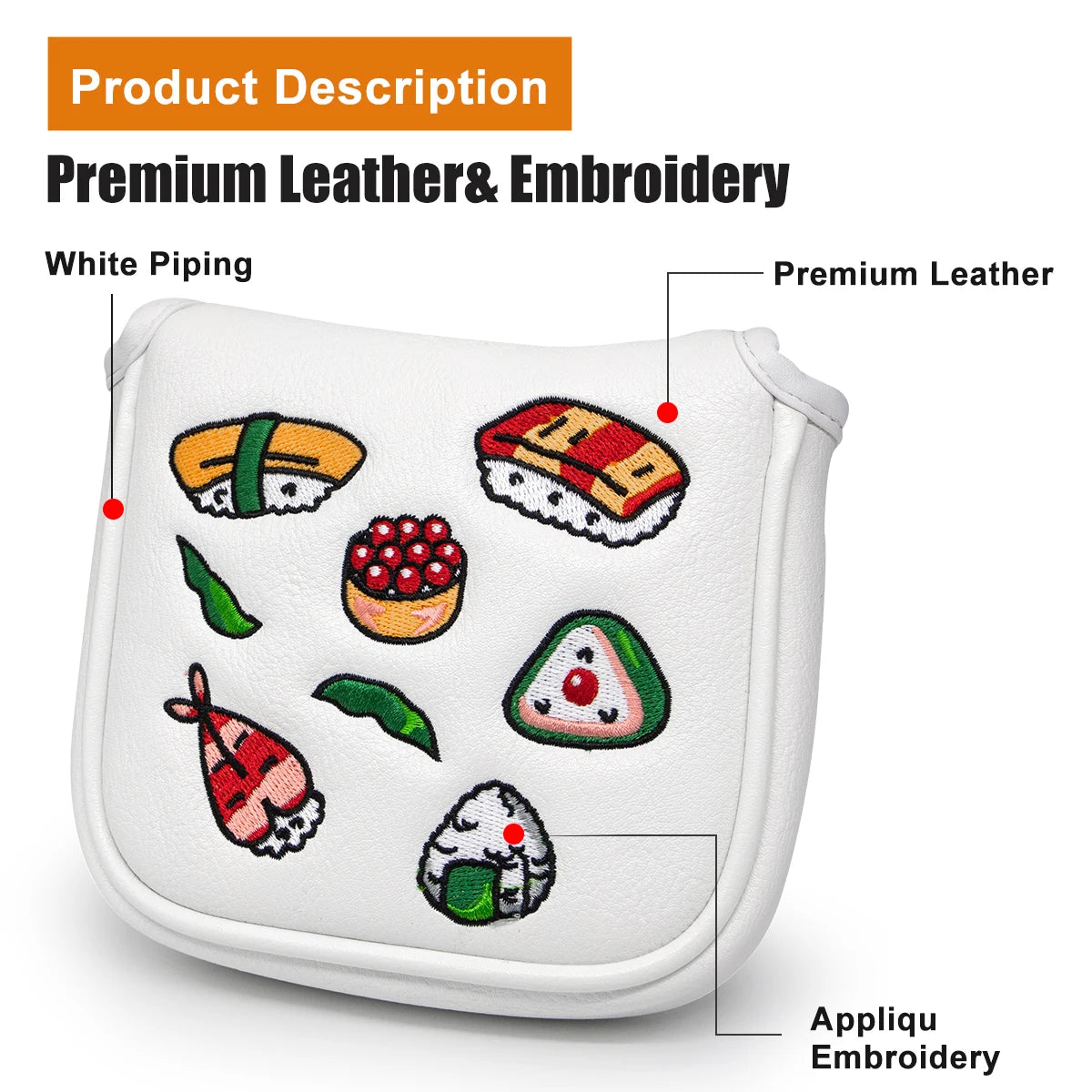 Sushi Mallet Putter Cover (White)