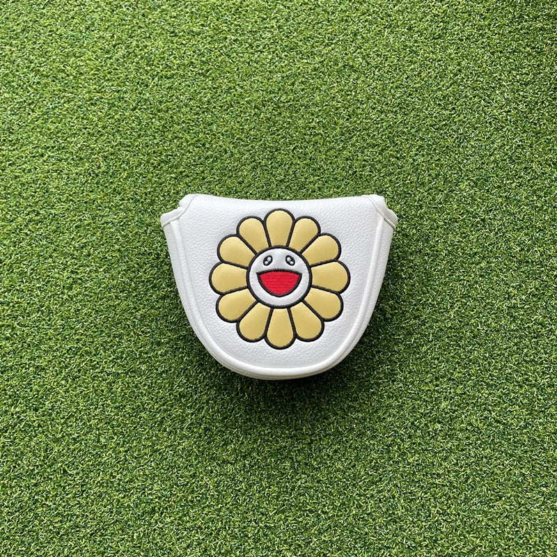 Happy Sunflower Head Covers (Black, White & Purple)