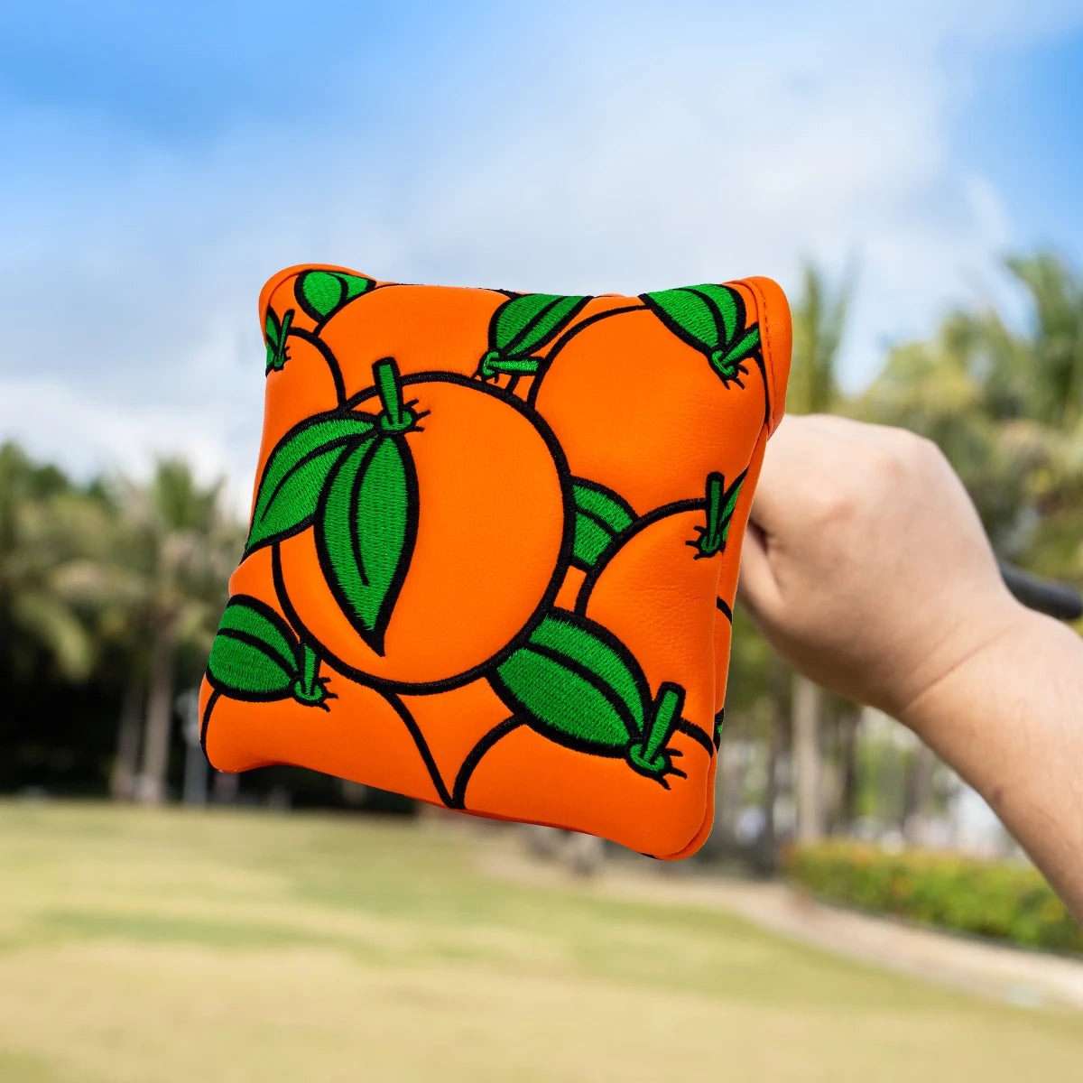 Orange Leather Putter Cover (Blade & Mallet)