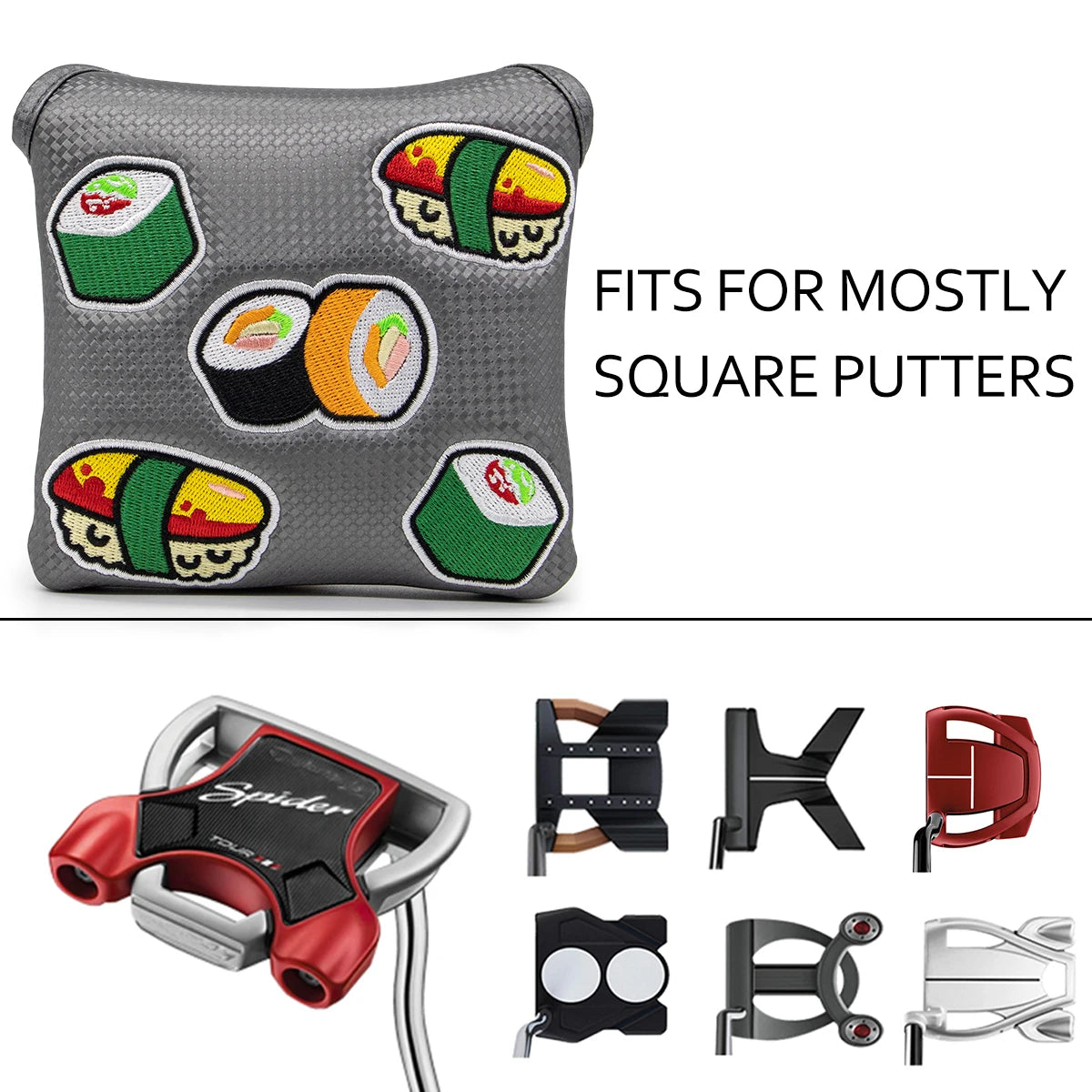 Sushi Mallet Putter Cover (Grey/Gray)