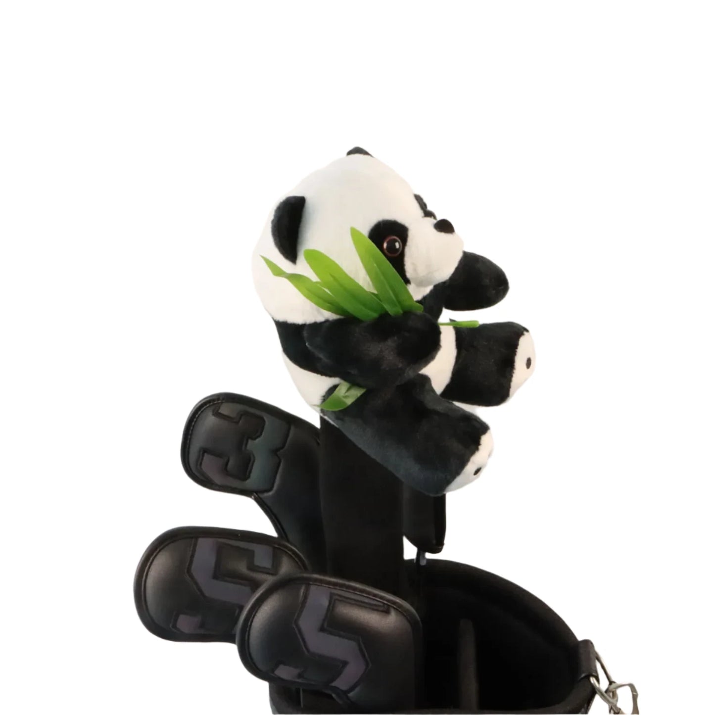 Panda Head Cover with Leaves