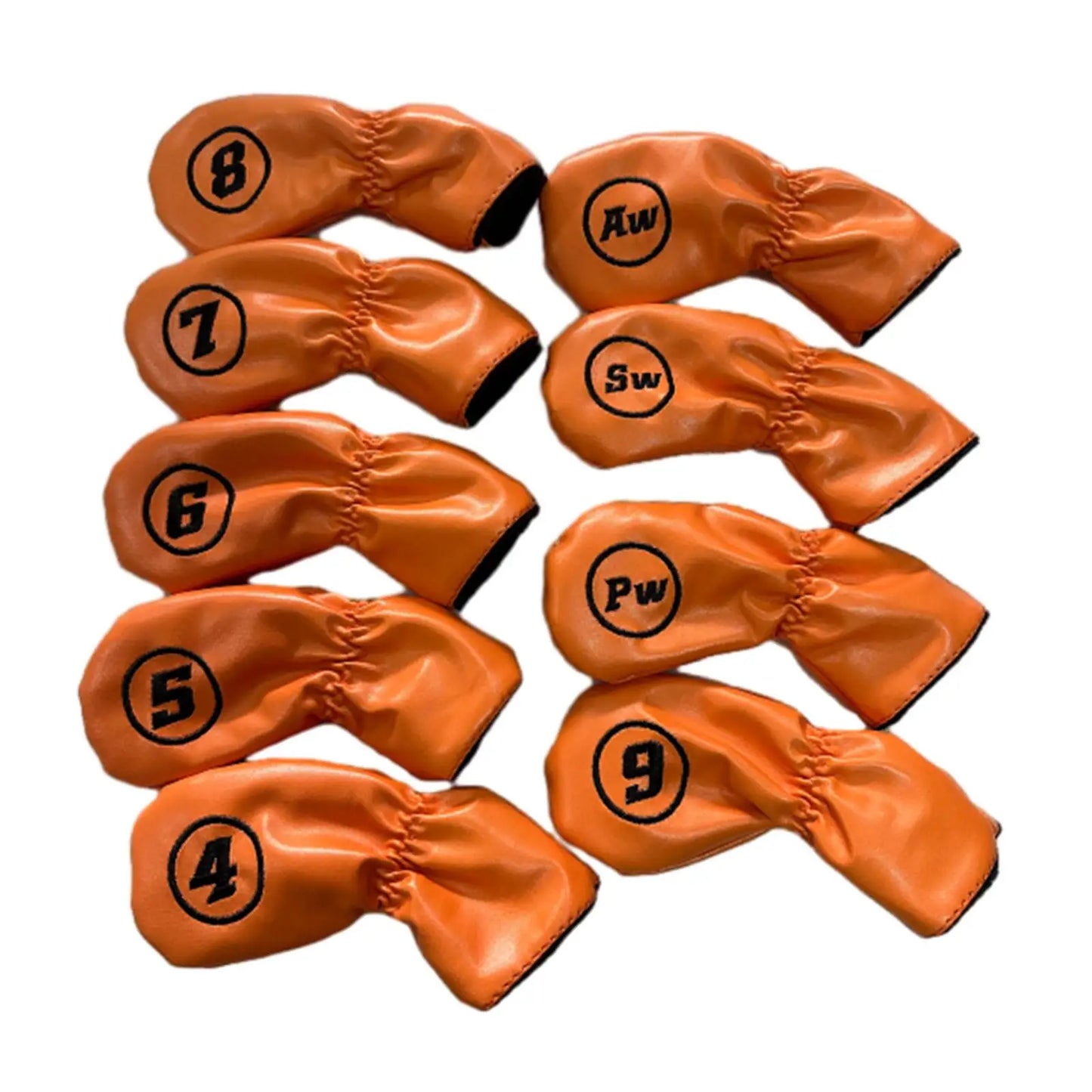 9-Piece Leather Iron Head Covers (Green/Brown/White)