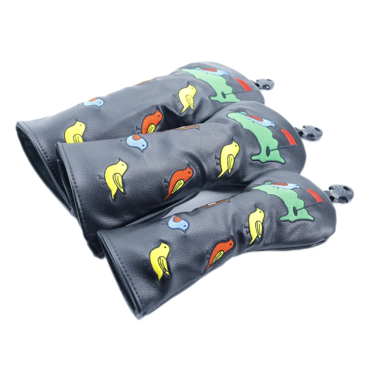 "Seeking Birdies" Head Covers (Blue/White/Black)