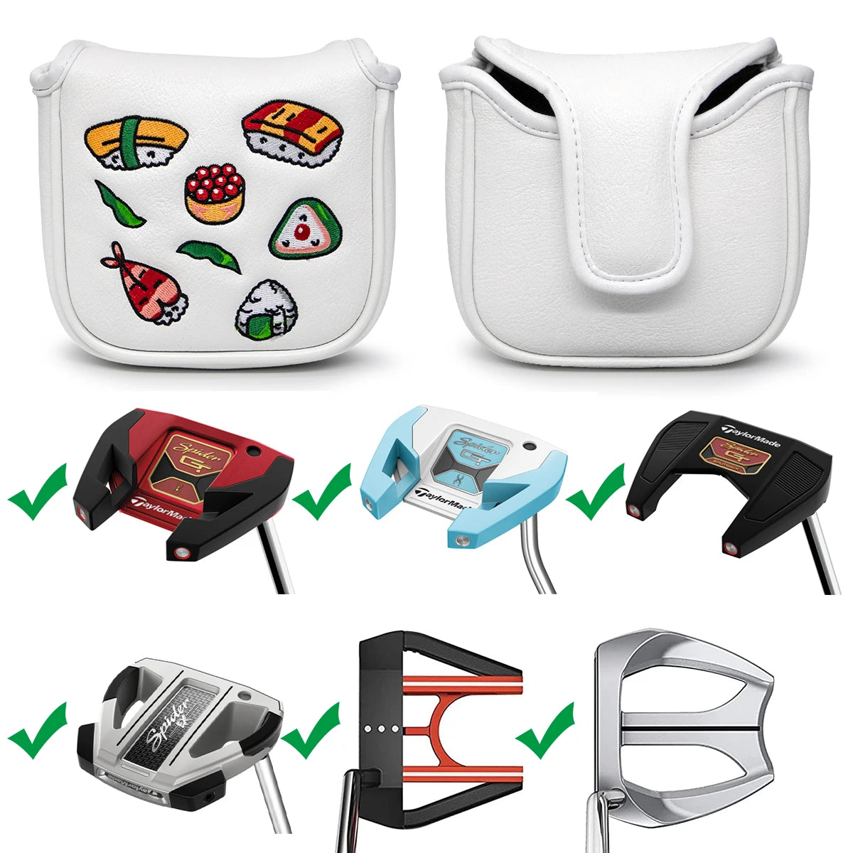Sushi Mallet Putter Cover (White)
