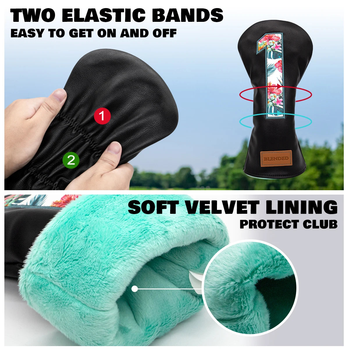 Single Digits Floral Pattern Head Covers