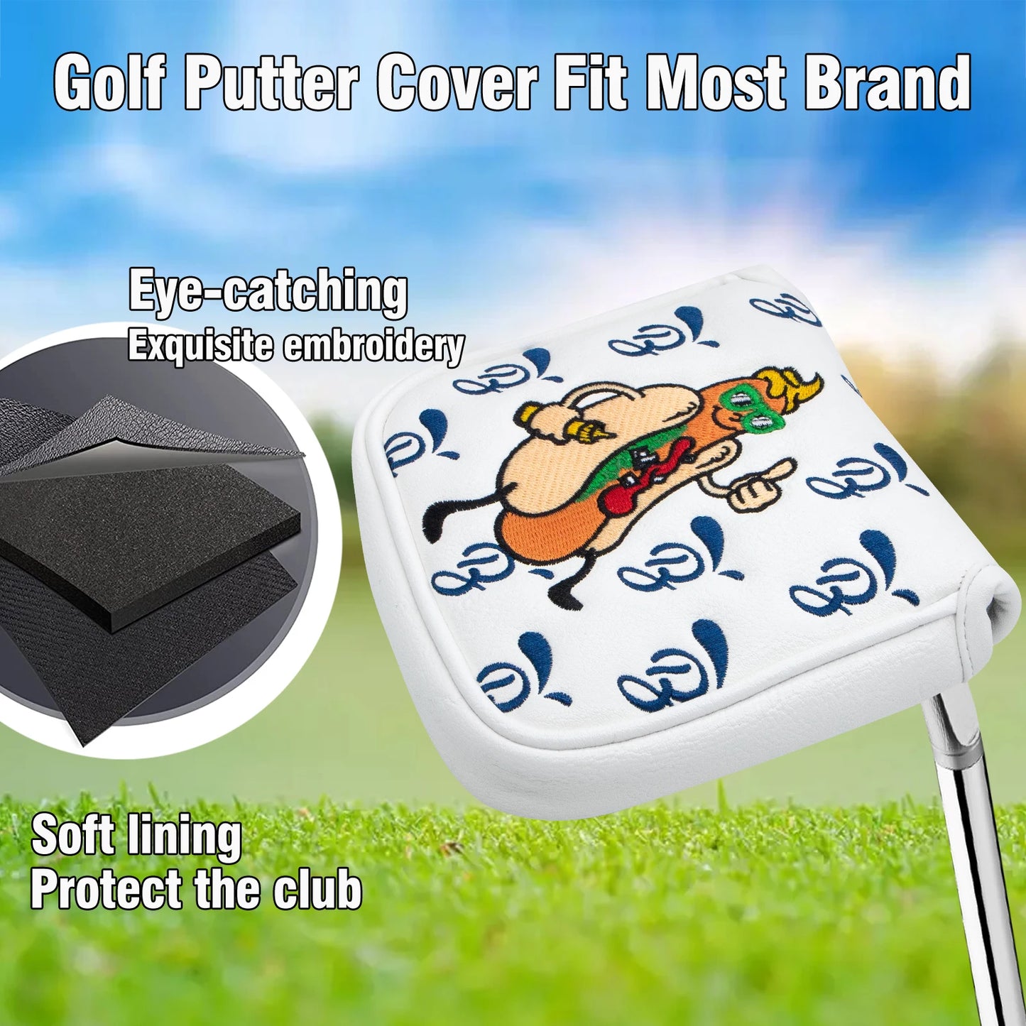 Hot Dog Head Covers (White)