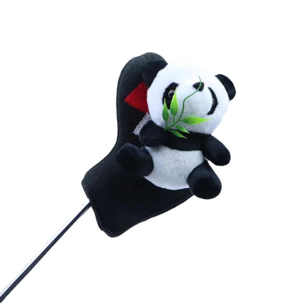 Panda Head Cover with Leaves