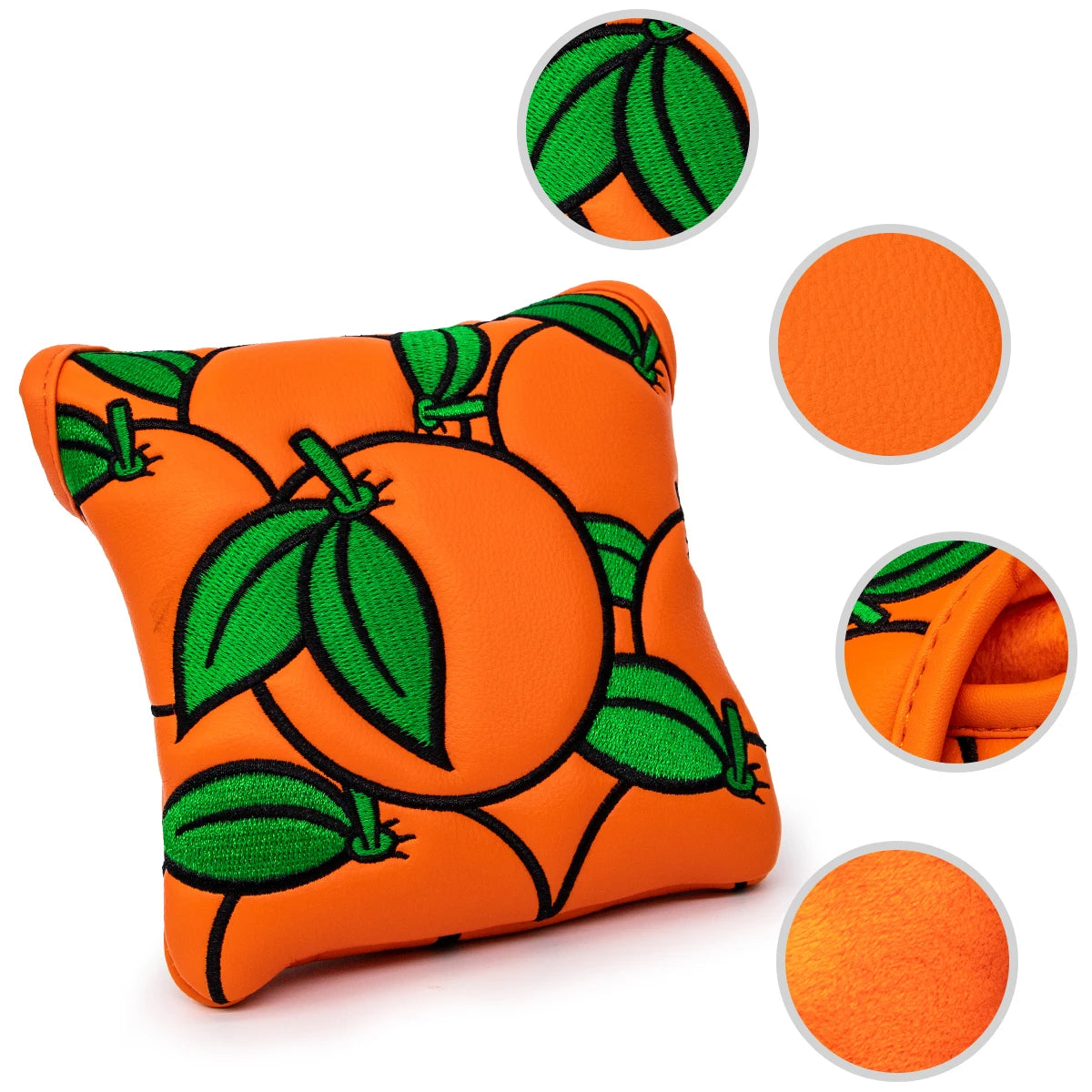 Orange Leather Putter Cover (Blade & Mallet)