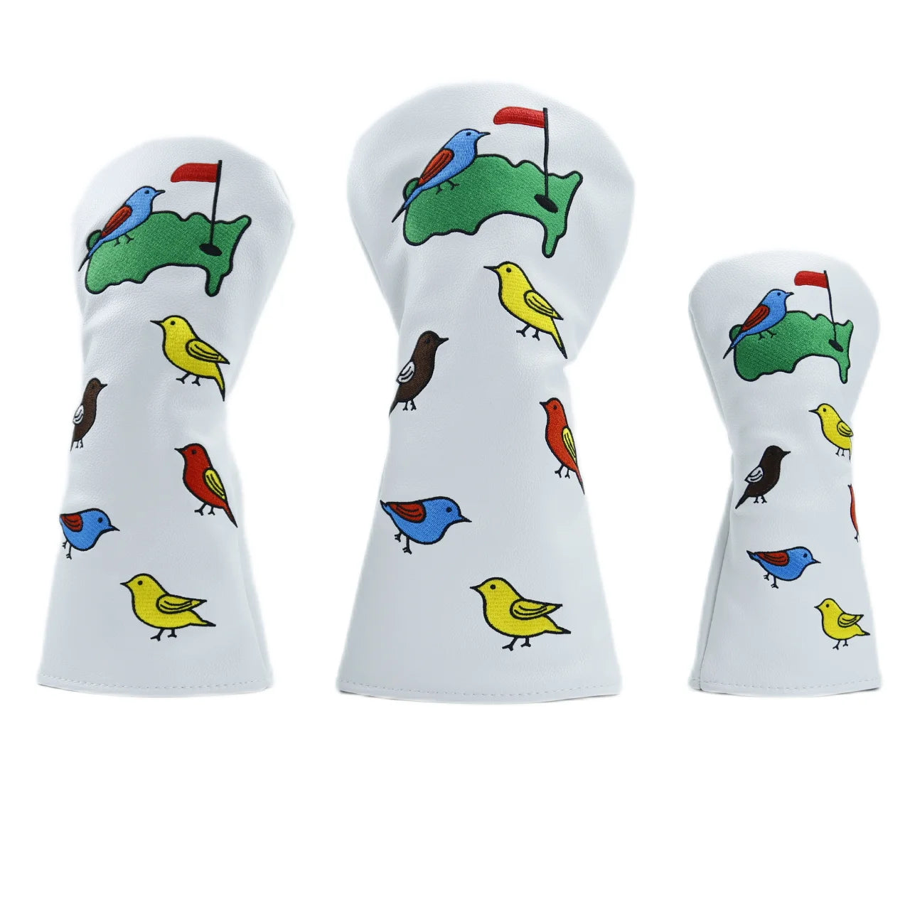 "Seeking Birdies" Head Covers (Blue/White/Black)