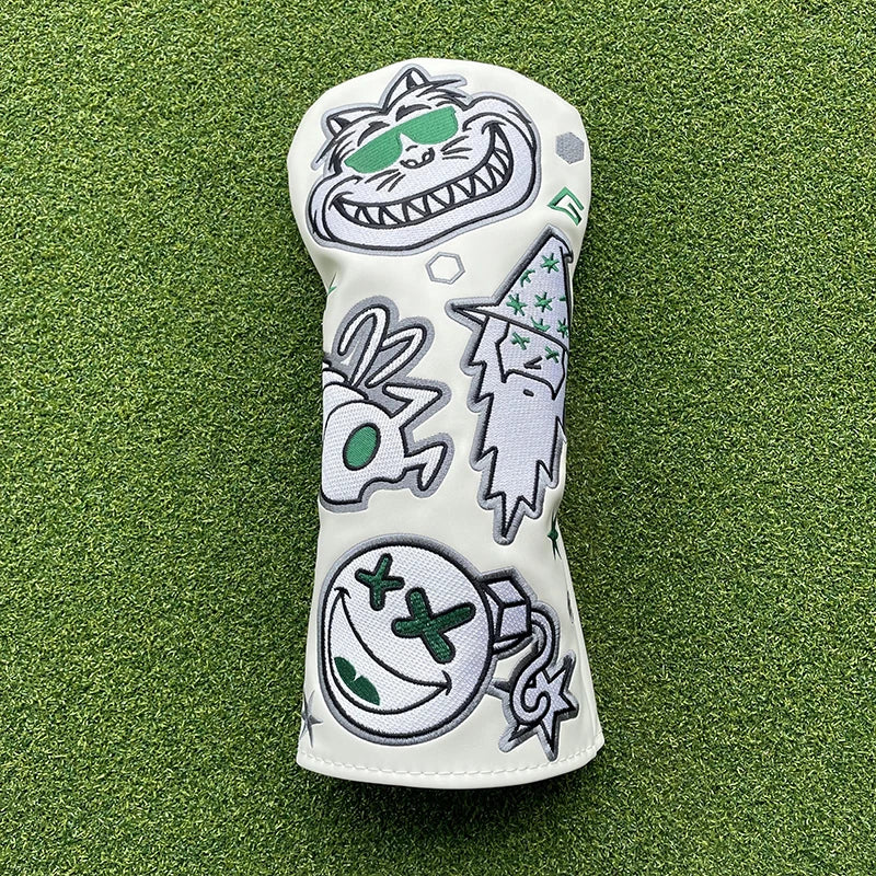 Fashion Bugs Wizard Head Covers (White & Black)