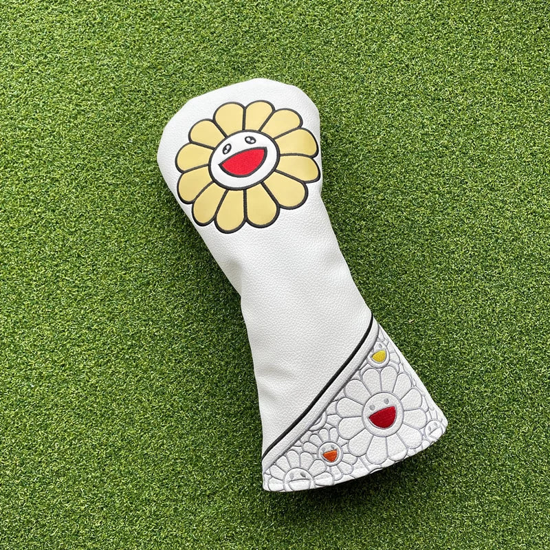 Happy Sunflower Head Covers (Black, White & Purple)