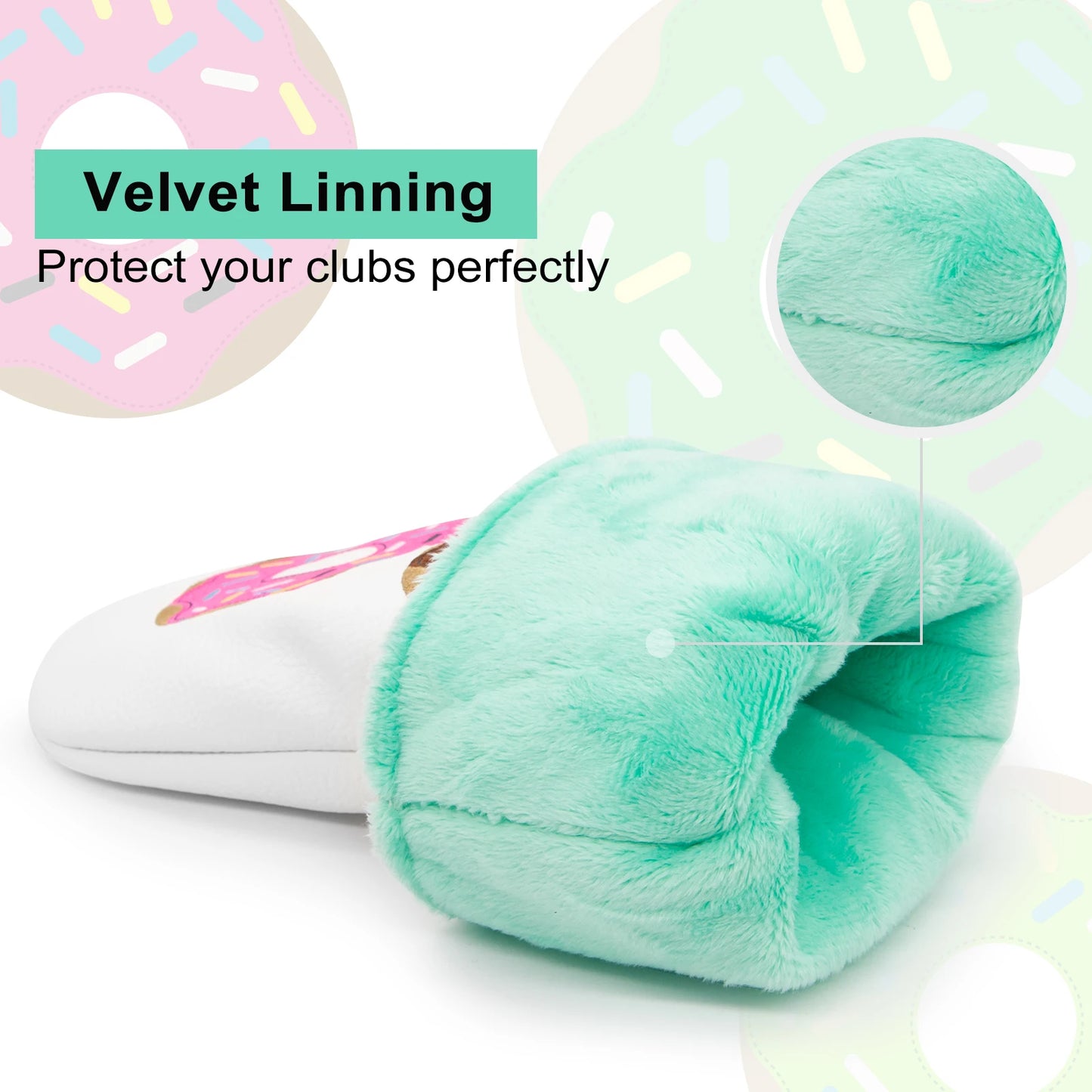 Colourful Donut Leather Head Covers