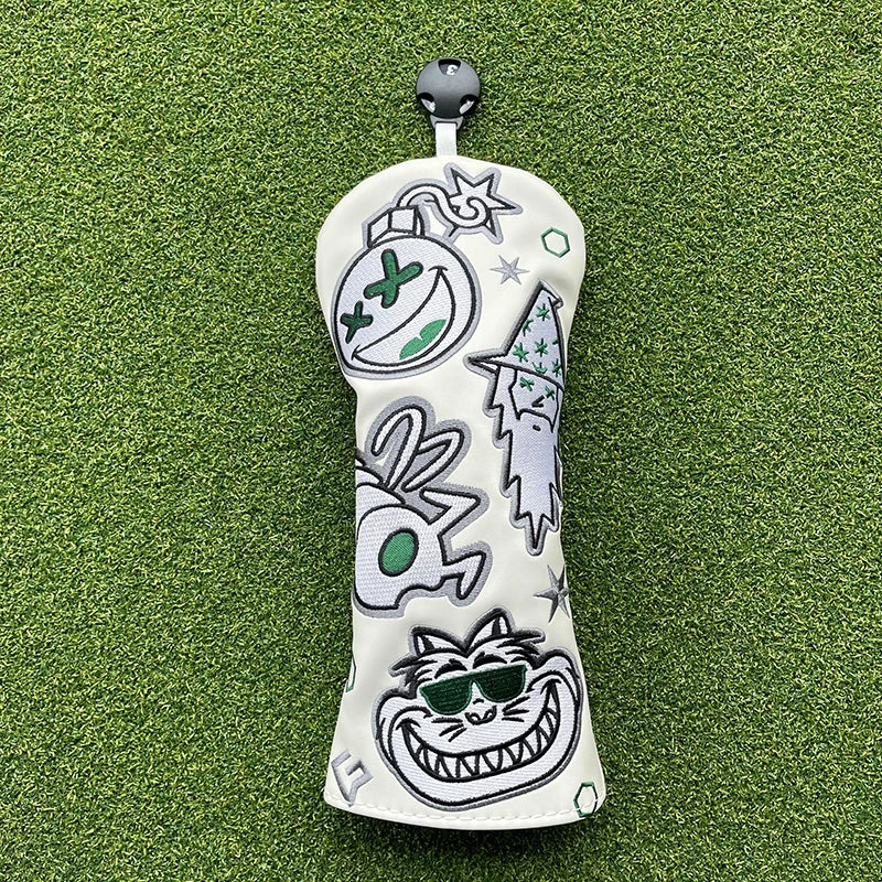 Fashion Bugs Wizard Head Covers (White & Black)