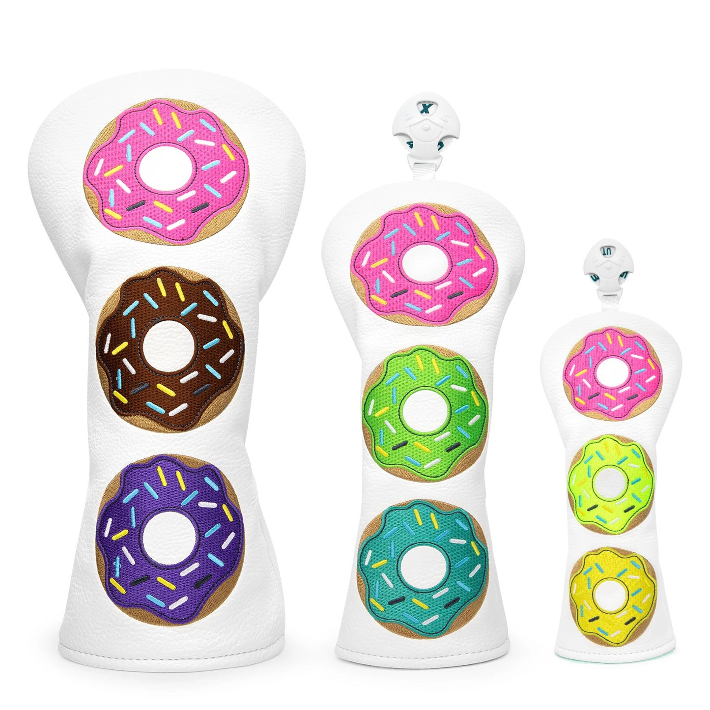 Colourful Donut Leather Head Covers