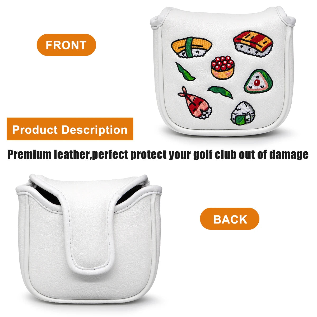 Sushi Mallet Putter Cover (White)