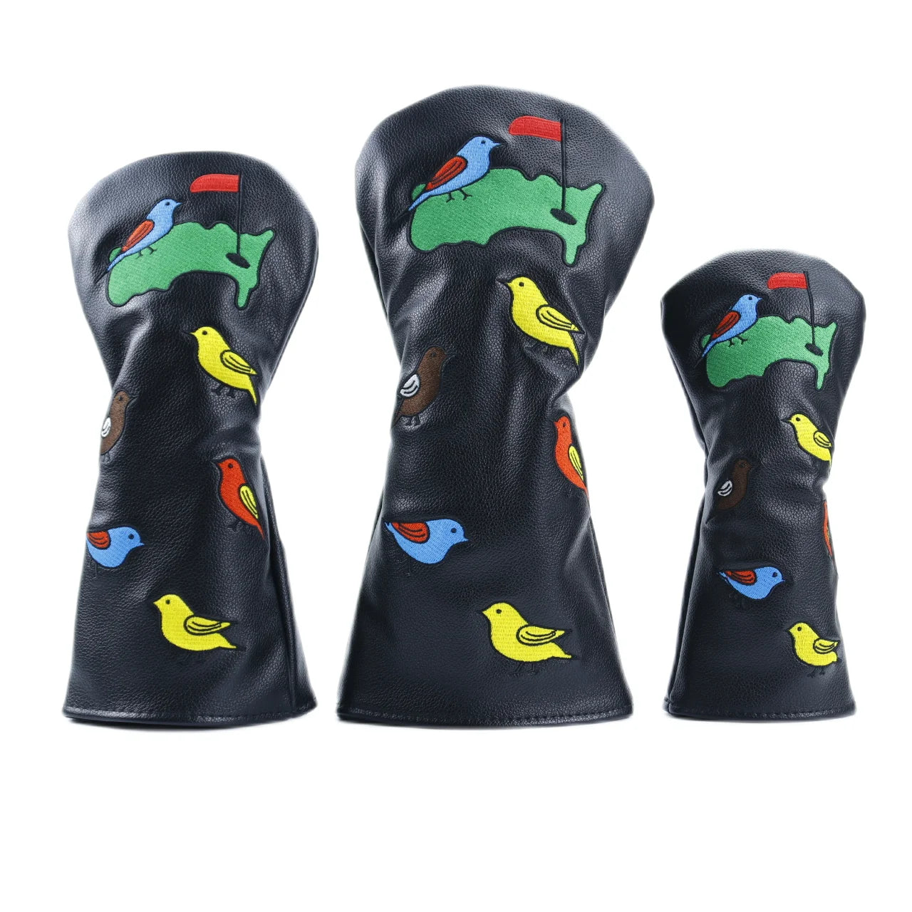 "Seeking Birdies" Head Covers (Blue/White/Black)