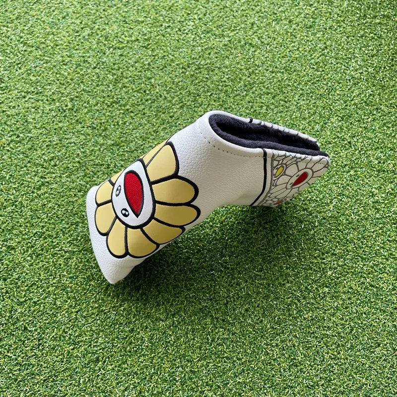 Happy Sunflower Head Covers (Black, White & Purple)
