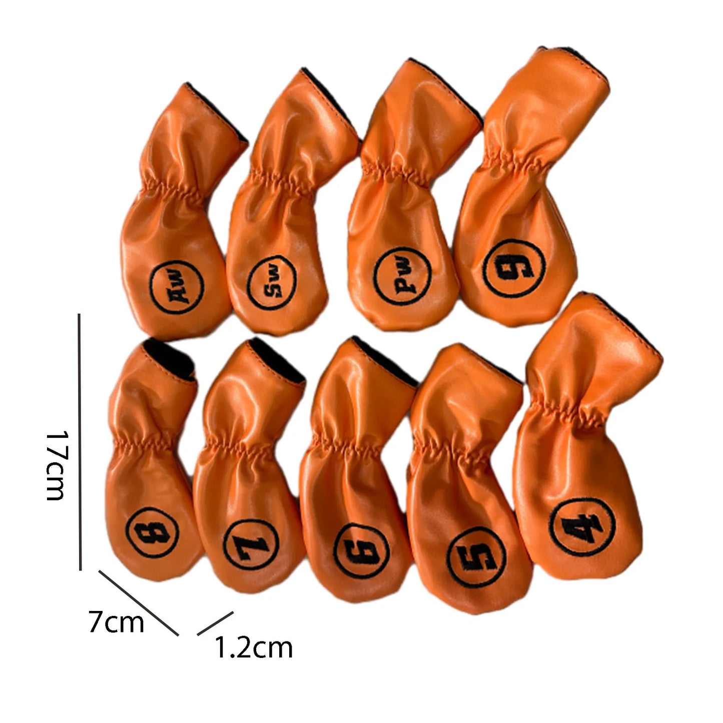 9-Piece Leather Iron Head Covers (Green/Brown/White)