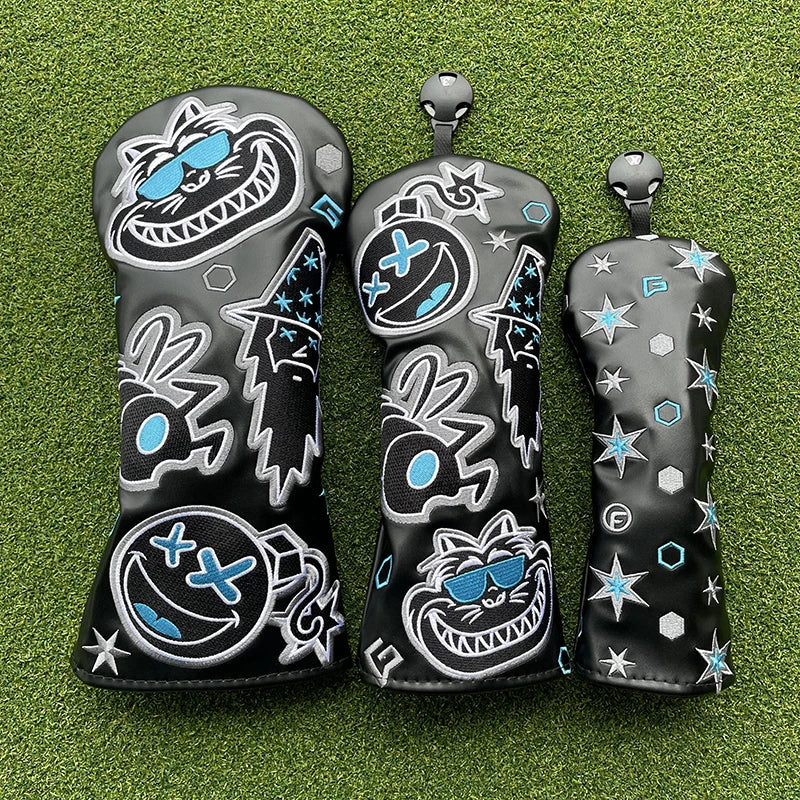 Fashion Bugs Wizard Head Covers (White & Black)