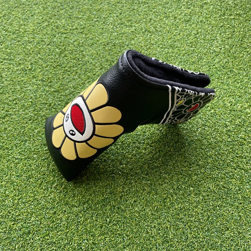 Happy Sunflower Head Covers (Black, White & Purple)