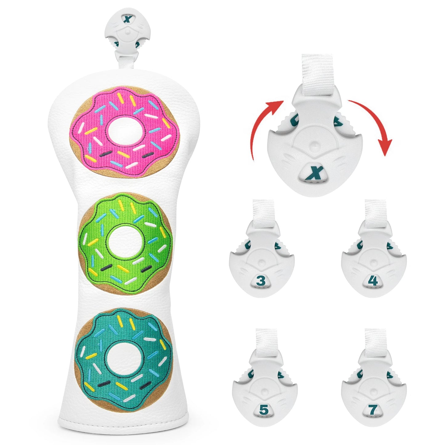Colourful Donut Leather Head Covers