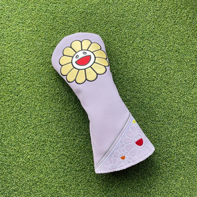 Happy Sunflower Head Covers (Black, White & Purple)