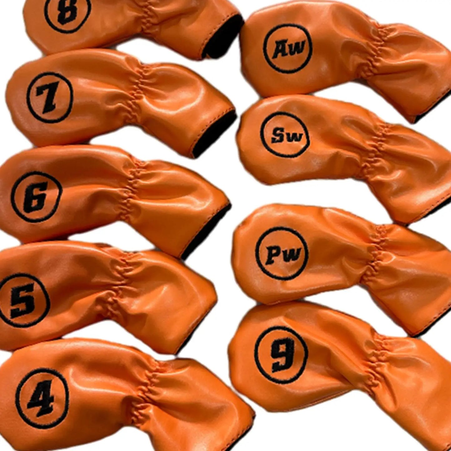 9-Piece Leather Iron Head Covers (Green/Brown/White)