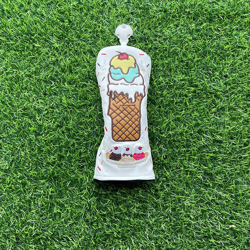 Ice Cream "Sundae" Head Covers (Pink & White)