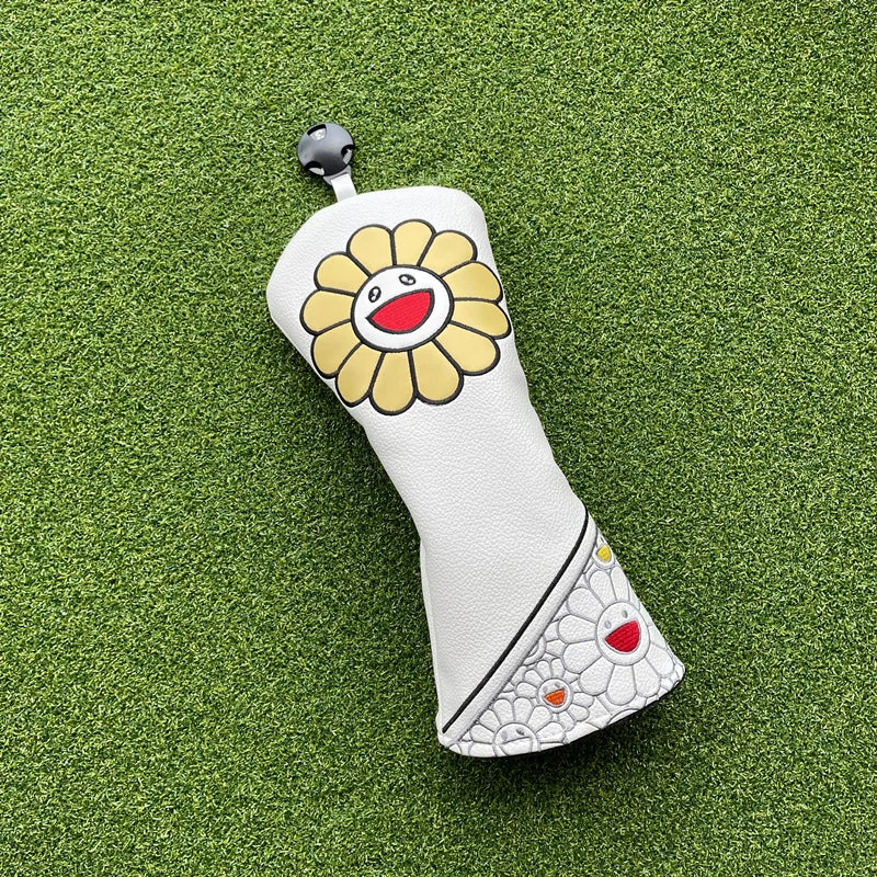 Happy Sunflower Head Covers (Black, White & Purple)