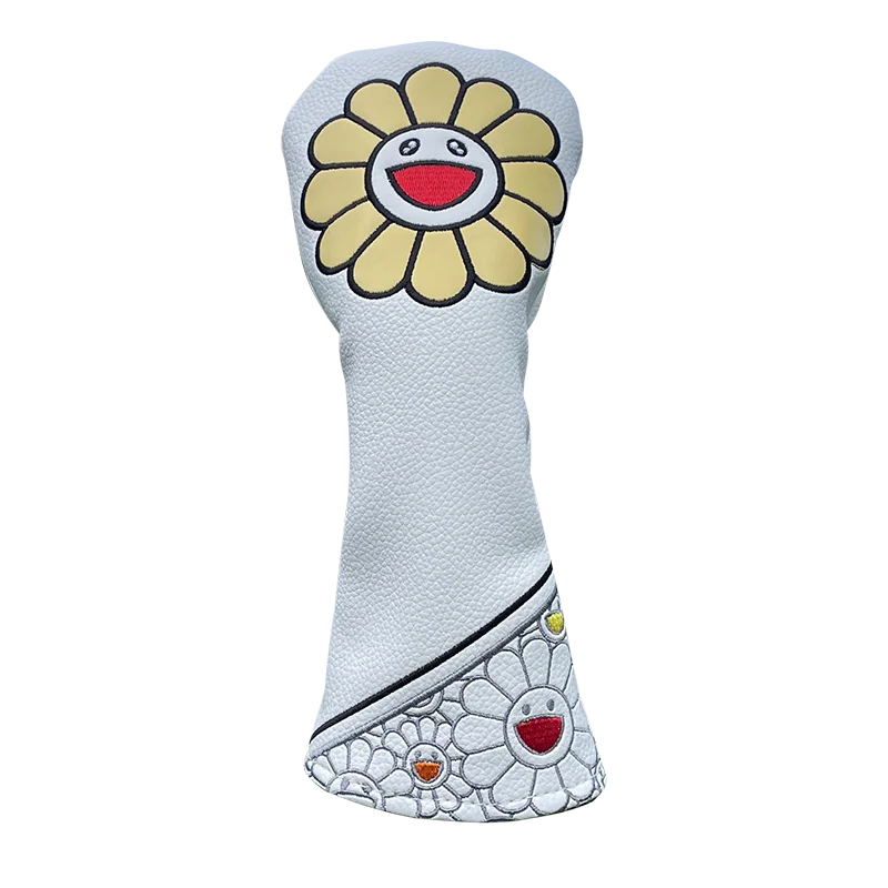 Happy Sunflower Head Covers (Black, White & Purple)