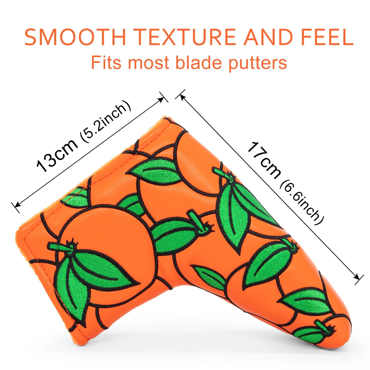 Orange Leather Putter Cover (Blade & Mallet)