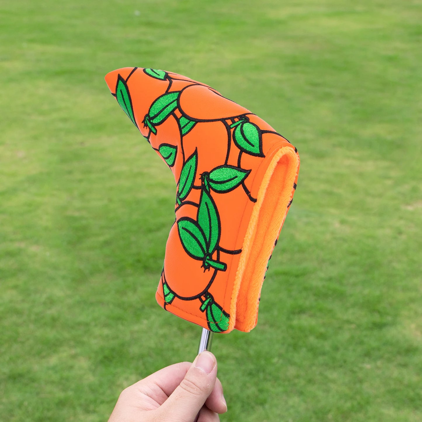 Orange Leather Putter Cover (Blade & Mallet)