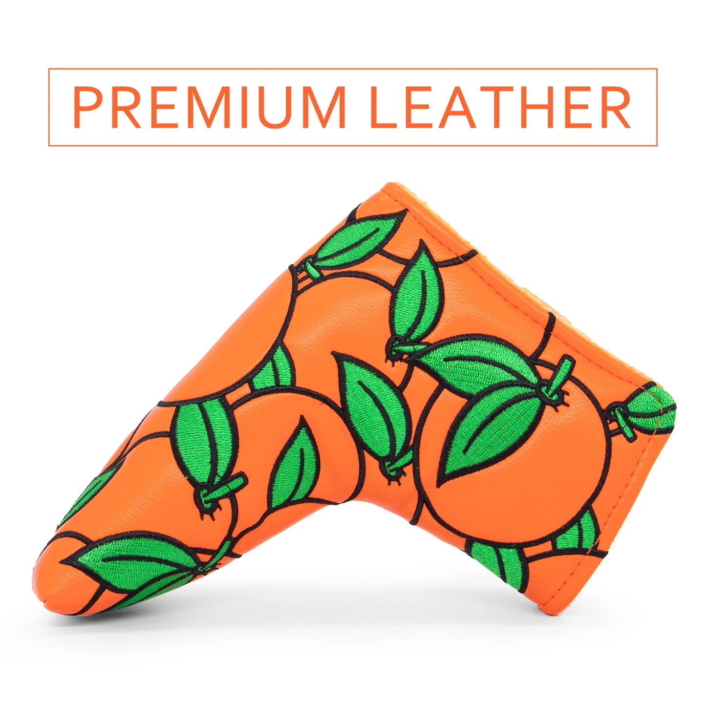 Orange Leather Putter Cover (Blade & Mallet)