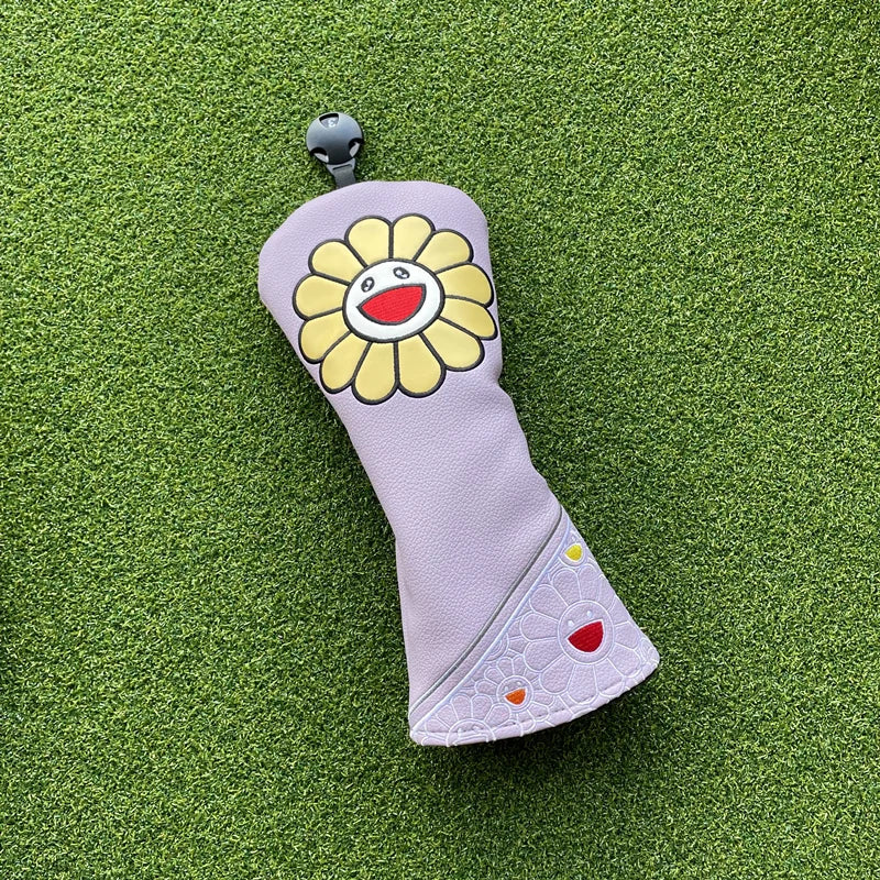 Happy Sunflower Head Covers (Black, White & Purple)