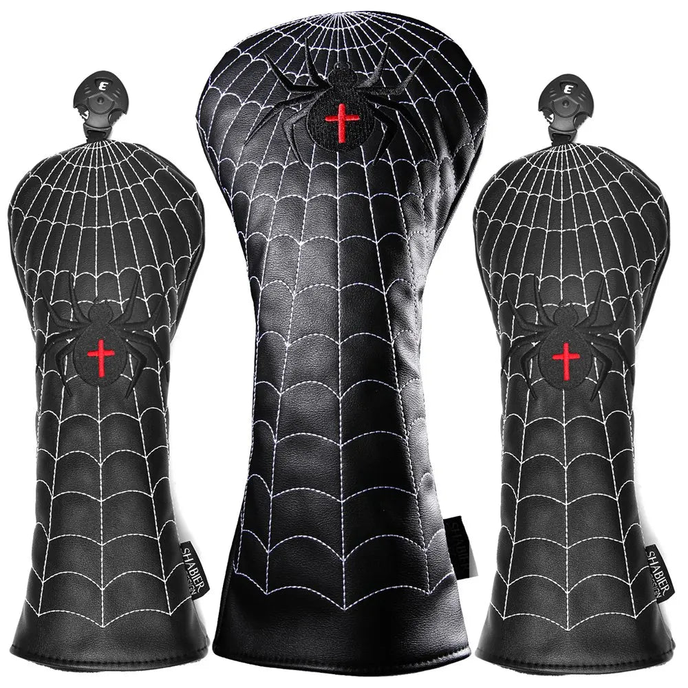 Black Spider Web Head Covers (Woods/Irons/Mallet)