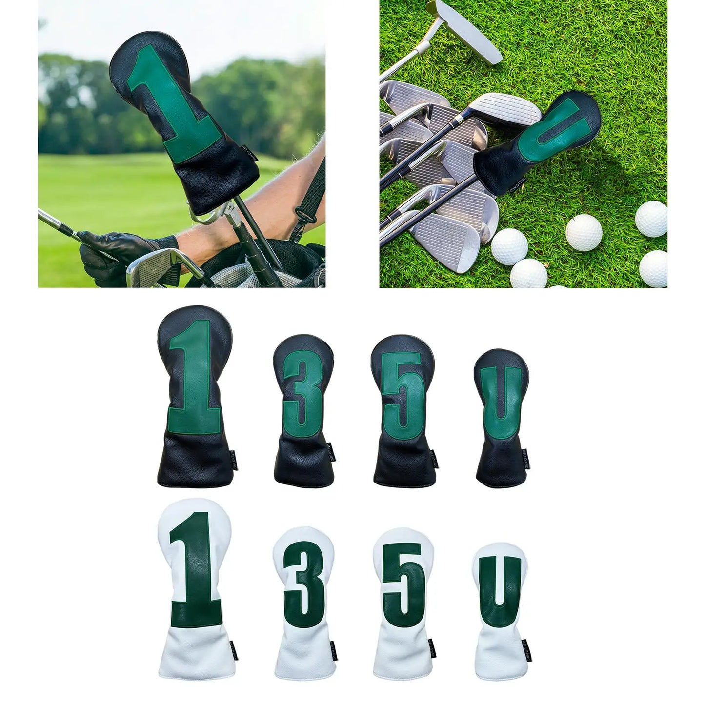 Retro Single Number Head Covers (Black/White)