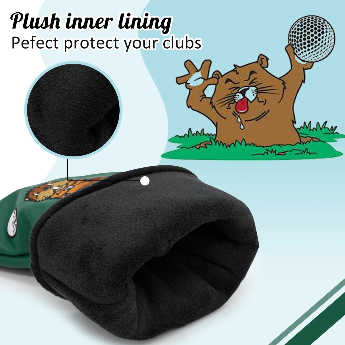 Groundhog "GO HOME BALL!" Head Covers (Woods/Putters)