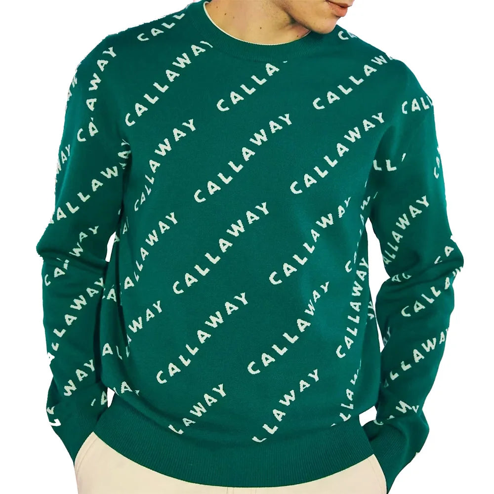 Callaway "Horizontal Wavy Logo Print" Knitted Sweater