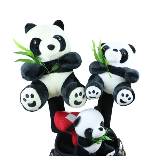 Panda Head Cover with Leaves