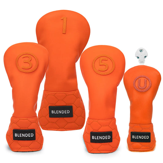 Orange Premium Leather Head Cover