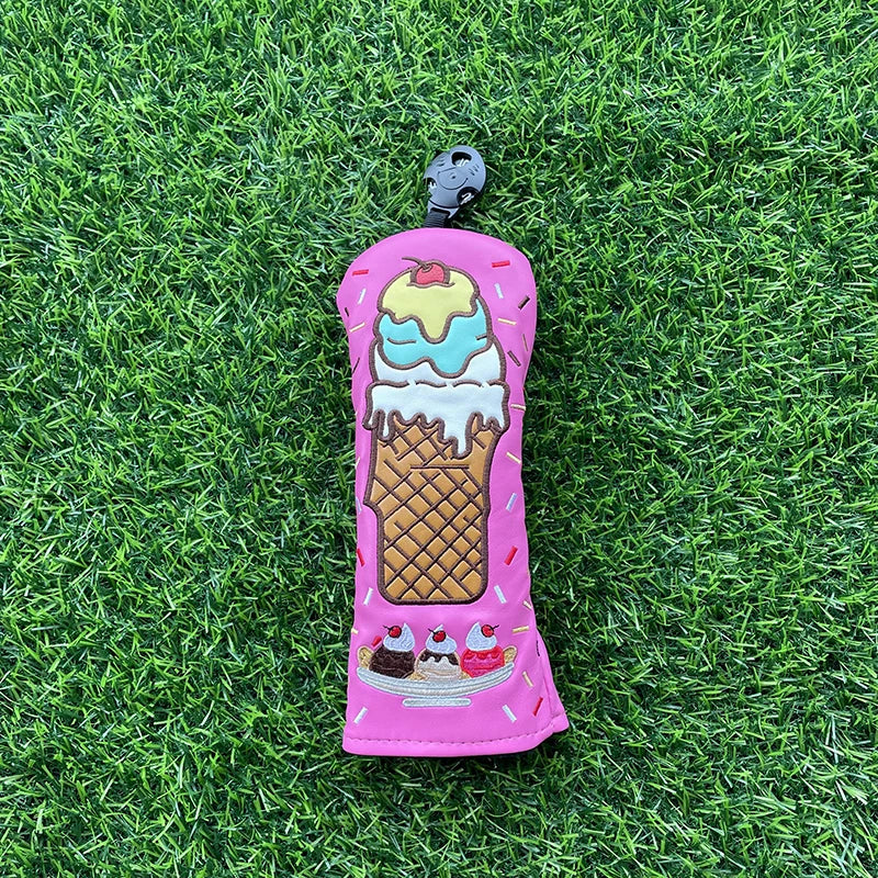 Ice Cream "Sundae" Head Covers (Pink & White)