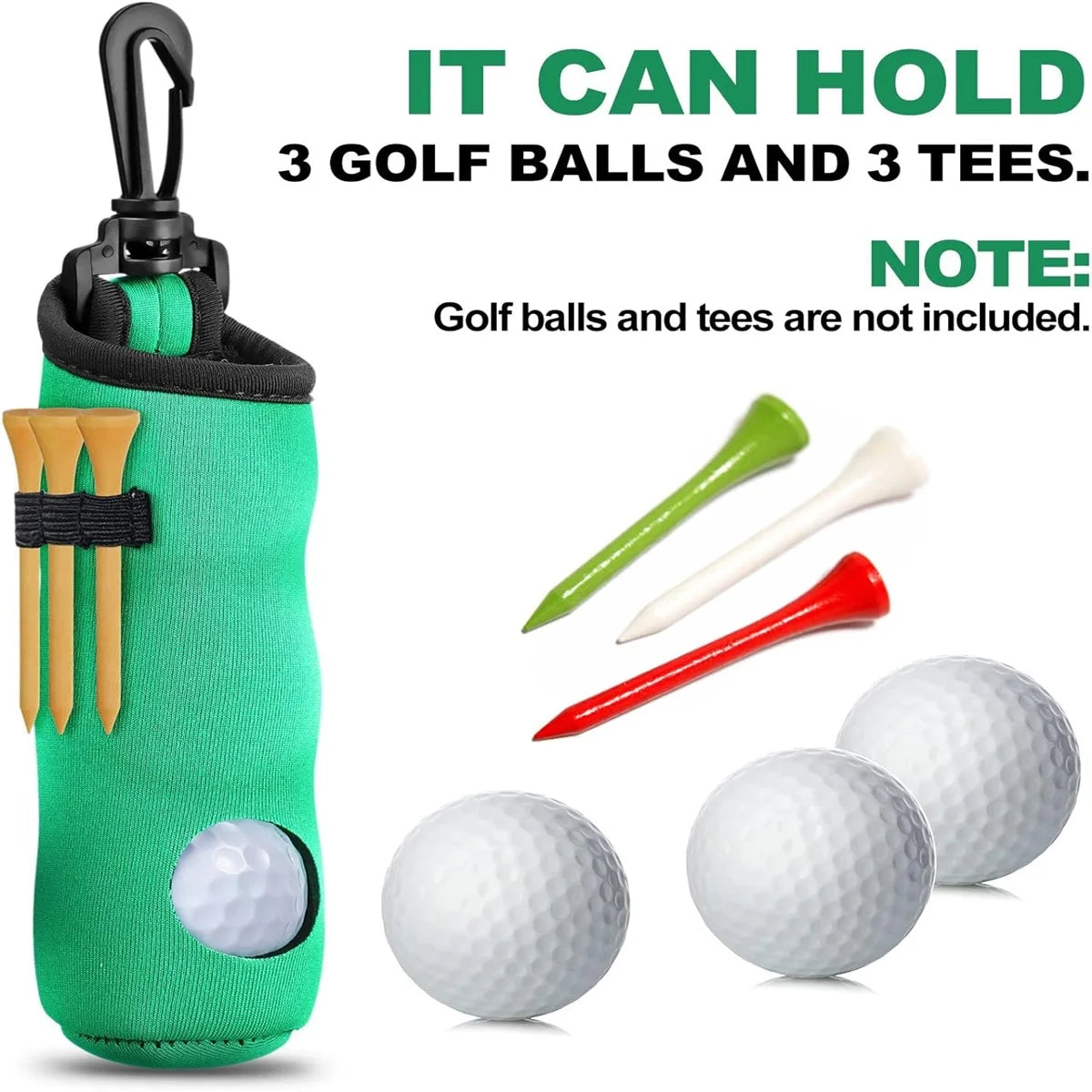 PAR 3 Golf Ball Carry Pouch & Tee Holder