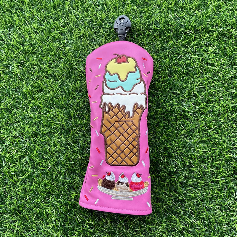 Ice Cream "Sundae" Head Covers (Pink & White)