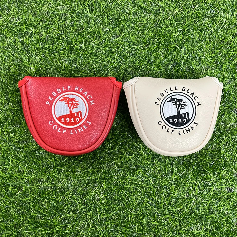 Pebble Beach Semi-Mallet Putter Covers (Red or Beige)