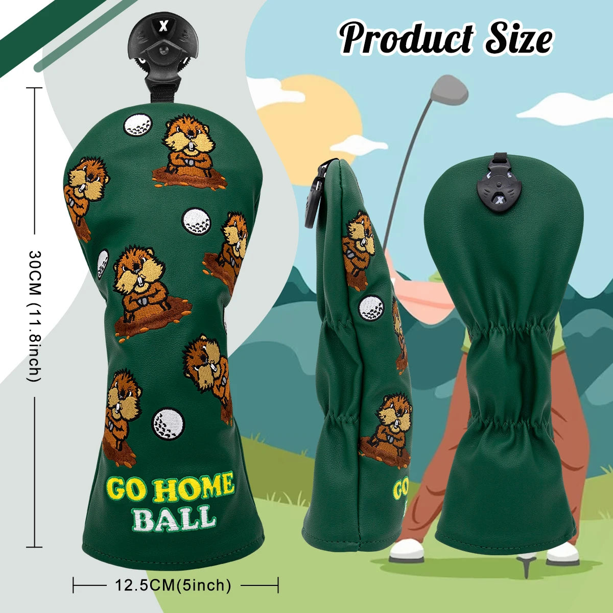 Groundhog "GO HOME BALL!" Head Covers (Woods/Putters)